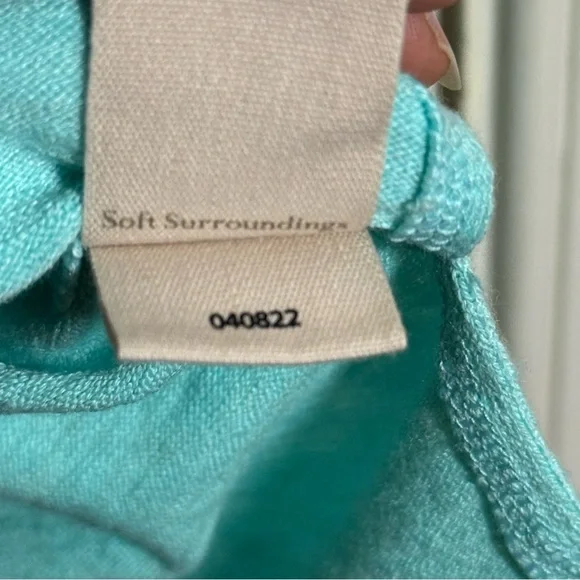 Soft Surroundings Aqua Blue Knit Top Size L/XL - Picture 11 of 11